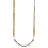 14k 15 carat Lab Grown Diamond VS+ F+ Complete Round 16 inch Graduated Tennis Necklace